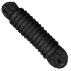 Polyester Braided Mooring Rope With Spliced Eye 16 Plaited 12mm x 6 Metre - Black - 01.920.806